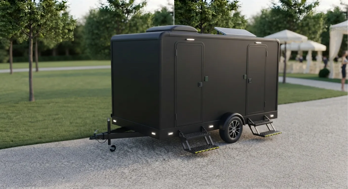 2 stall restroom trailer from our Davie fleet