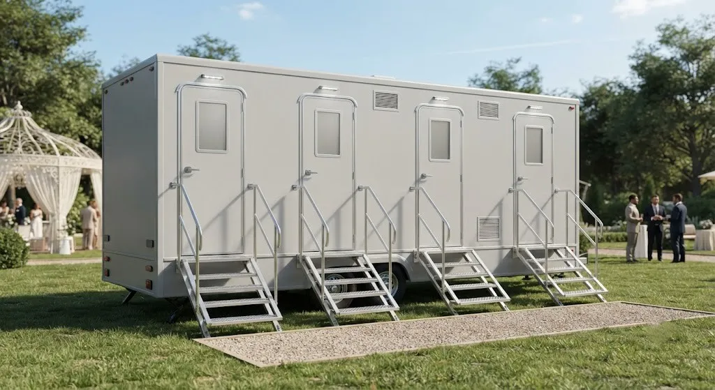4 stall restroom trailer from our Davie fleet